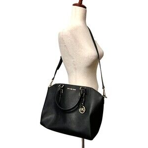 MICHAEL KORS Large Sutton Satchel Saffiano Leather Purse Crossbody w/Dust Bag